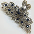 Women Fashion Retro Metal Alloy Rhinestone Large Size Fancy Hair Claw Jaw Clips for Thick Hair (Ink-Blue Colour 1)