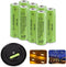 JINTION Solar Rechargeable Ni-MH AA Batteries, 8 Pack 400mAh