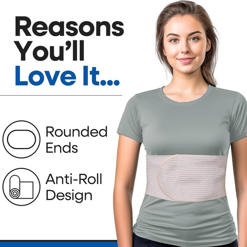 Rib Brace Chest Binder | Chest Compression Support for Rib Muscle Injuries, Bruised Ribs | Breathable Rib Wrap (S/M 34