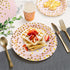 HOMIX 175Pcs 25 Pink and Gold Party Supplies, Disposable Gold Dots on Pink Paper Plates Cups and Napkins, Gold Plastic