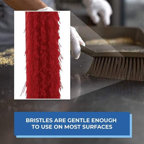 Vikan 45894 Bench Cleaning Brush, 14 Inch, Red, Polypropylene/Polyester Medium Bristle Dustpan Brush & Sweeper