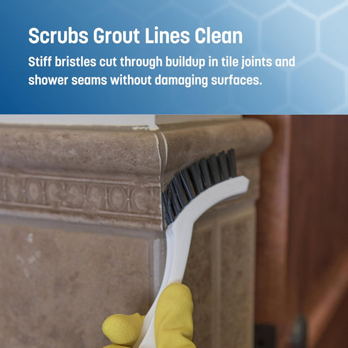 SPARTA Flo-Pac Grout Brush, Detail Brush, Nylon, 8 Inches, White