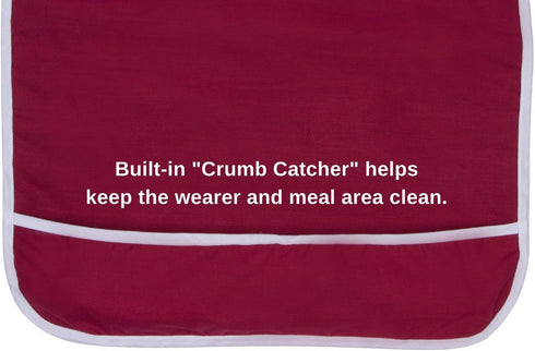 Shorewood Medical Adult Bib for Men, Women. Adjustable neck. Waterproof Inner Lining & Crumb Catcher.Machine wash & Dry