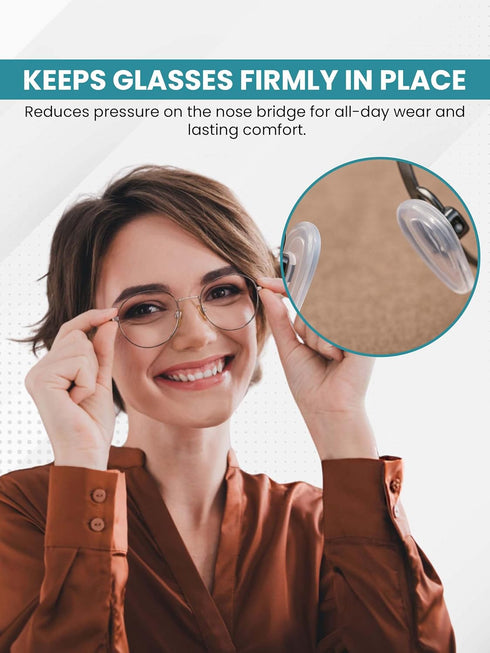 SPORTS WORLD VISION Premium Quality Glasses Nose Pads | Soft Silicone A-Shape Nose Pads, 11mm Push-in (25 Pairs)
