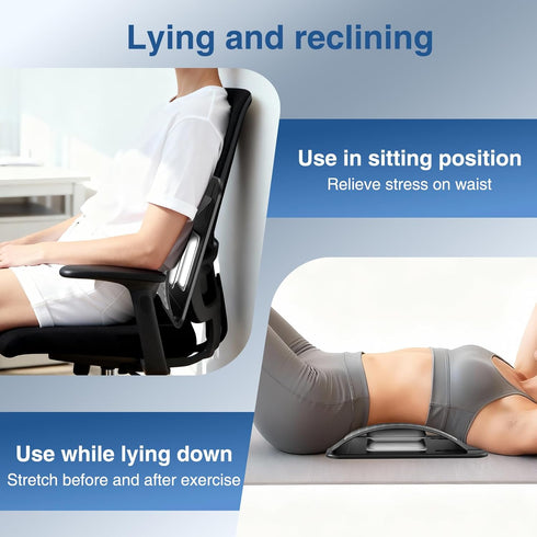 teepten Back Stretcher for Lower Back Pain Relief, Adjustable Lumbar Traction Device, Ergonomic Spine Board