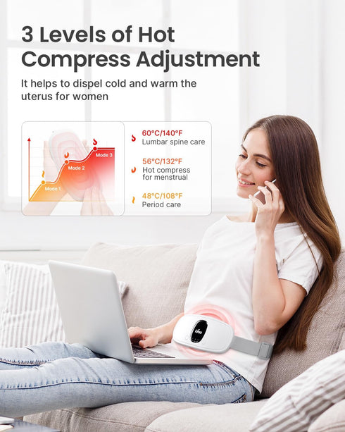 FSA HSA Eligible Portable Heating Pad for Period Cramps, iDOO Back Belly Heat Pad for Menstrual Pain Relief