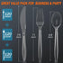 360 Count Plastic Silver Ware Heavy Duty, 120 Forks, 120 Spoons, 120 Knives, Heat Resistant & BPA Free Disposable SilverWare, Disposable Cutlery set, Premium Clear Utencils for Party Supply by Dipoo
