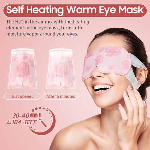 Steam Eye Mask, 20 Packs Heated Eye Mask for Warm Compress, Disposable Self Heating Eye Mask for Relaxation