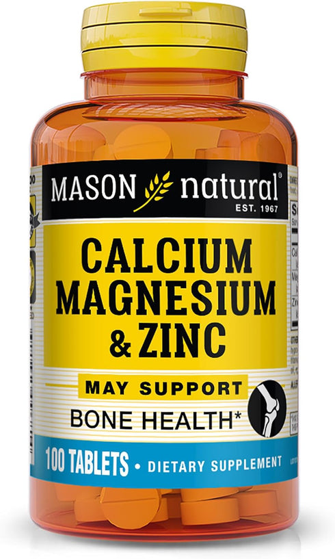 Calcium Magnesium & Zinc Tablets, 100 Count by MASON Vitamins