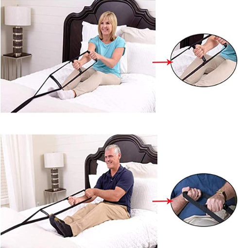 Sunicon (4 Adjustable Standing Aid Strap, Pull Up Aid Belt Traction Strap with Grips Sit Up Hoist for Elderly Pregnant