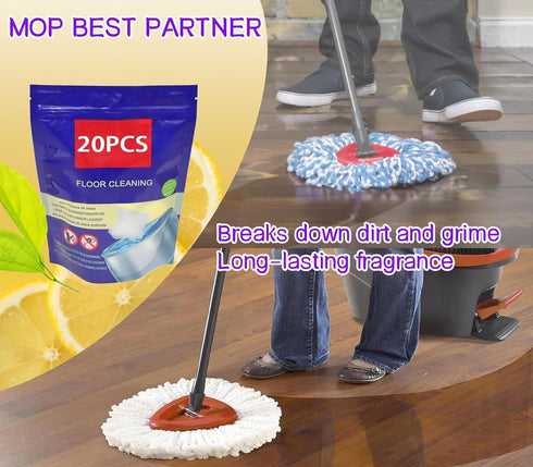TETEPV 20 Count (1Pack) (Lemon-20) Hard Floor Cleaner,Lemon Scent Made From Natural Ingredients,Safe for All Hard