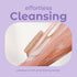 MainBasics Back Scrubber for Shower, Long Handle Dual-Sided Brush for Body Wash & Scrubbing, Lavender, Wood