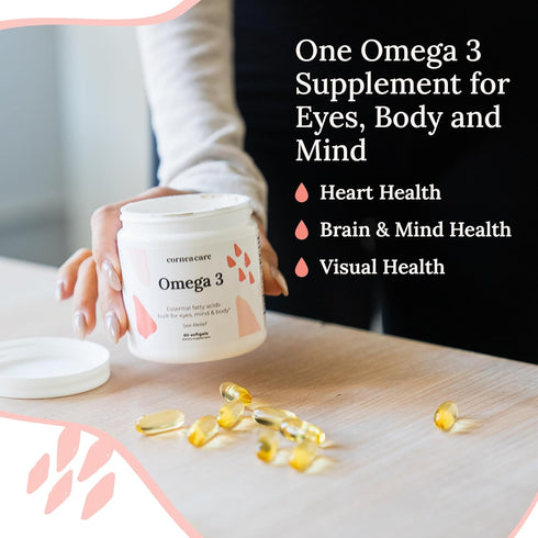 Triple Strength Omega 3 Fish Oil - Nutritional Support for Eyes, Body & Mind | Pure Omega 3 Supplements | 60 Softgels