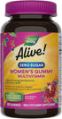 Natures Way Alive! Zero Sugar Women's Gummy Multivitamins, Energy Metabolism*, Hair, Skin,