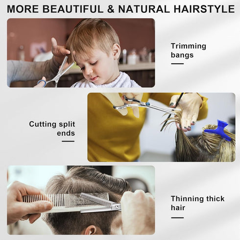 Hair Cutting Scissors and Thinning Shears - 6.5in Professional Stainless Steel Barber Scissors for Men, Women, Kids