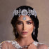 Silver Rhinestone Wedding Tiara,Headpiece Forehead Tiara Jewelry Head Chain, Crystal Headpiece Bridal Hair Accessories for Bride Women and Girls(Silver), One Size