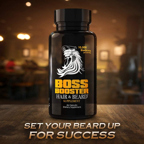 Bossman Boss Booster Supplement – 60 Capsules – MSM and 10,000 MCG Biotin for Beard Growth