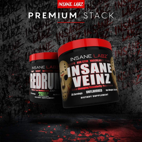 Insane Labz Insane Veinz Non Stimulant NO Enhancing Powder, Nitric Oxide Booster with Agmatine Sulfate, 35 Servings