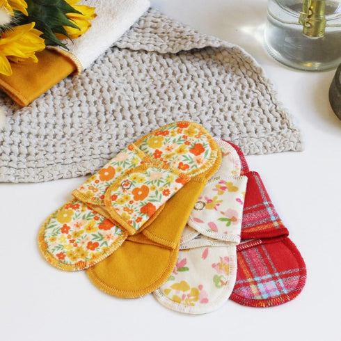 GladRags Reusable Pantyliner (3-Pack) - 100% Cotton Washable Absorbent Menstrual Pads for Light Flow