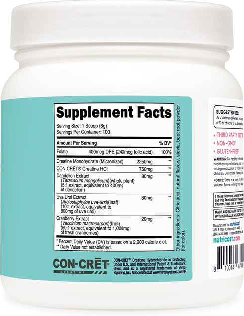 Nutricost Creatine Monohydrate Powder for Women, Micronized Strawberry Lemonade, 100 Servings, Vegetarian, Non-GMO
