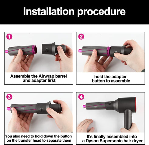 Upgraded Adapter for Dyson Hair Dryer to Curling Iron Styler, Compatible with Supersonic Models HD01 HD02 HD03