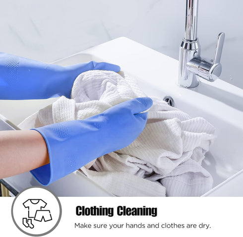 IUCGE 3 6 Rubber cleaning gloves or Pairs for Household,Reuseable dishwashing gloves for Kitchen.