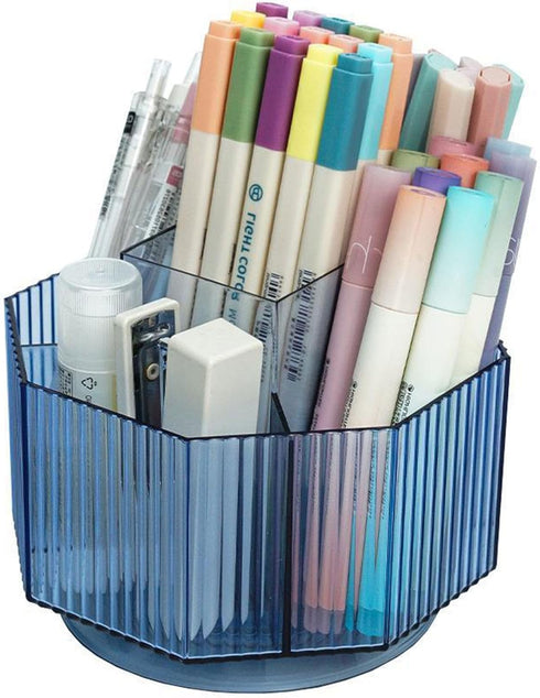LINFIDITE 360° Rotating Makeup Organizer, Clear Cosmetic Display Case with 5 Slots for Vanity