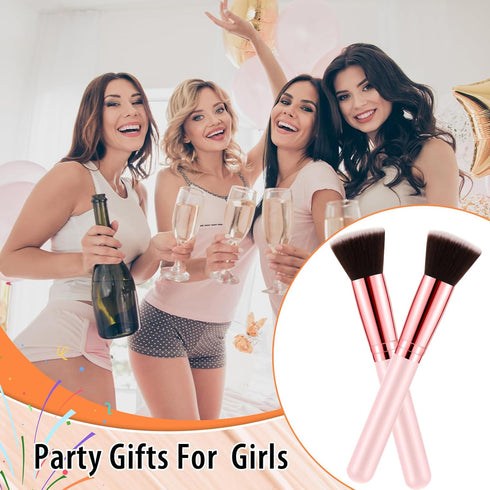 10 Pcs Flat Top Foundation Brush, Bachelorette Party Favors, Dense Makeup Artist Brush for Liquid and Cream