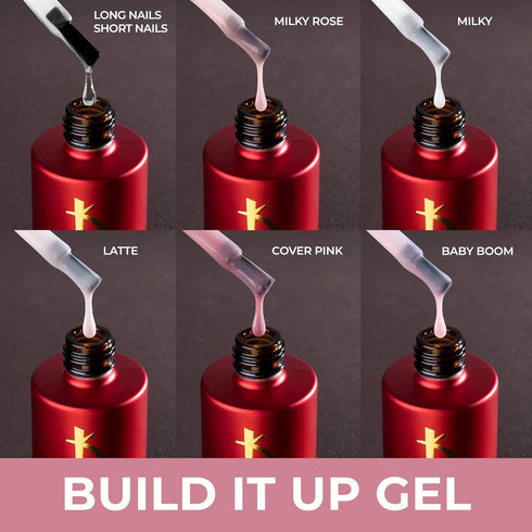 kodi professional Build It Up Gel Builder Gel for Nails, Nail Extensions Base Bond, 15ml (SHORT NAILS)