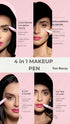 YAZZ BEAUTY 4-in-1 Touch Up Makeup Pen - Eyeliner, Eyebrow Pencil, Highlighter, Lip Liner - Travel Makeup