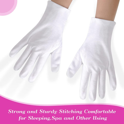 Paxcoo 12 Pairs XL White Cotton Gloves - Dry Hand Moisturizing Cosmetic Eczema Hand Spa and Jewelry Inspection