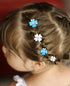 Wecoe 20 Pcs Small Blue White Flower Hair Clips, Tiny Mini Clips for Hair, Cute Decorative Hair Clips for Girls