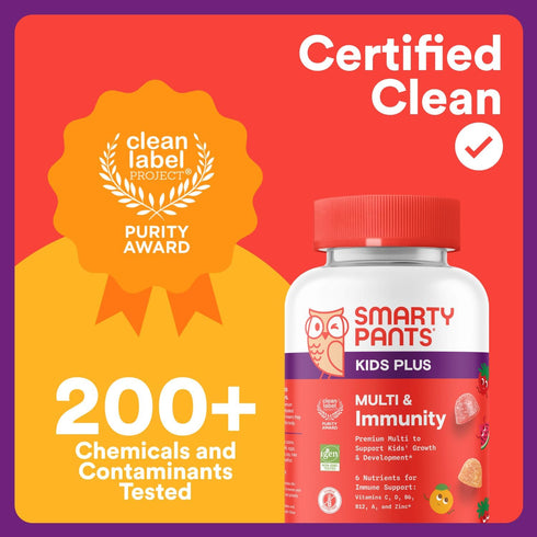 Immunity Gummies: B6, B12, Immune 60 Count (30 SmartyPants Kids Multivitamin & Vitamins C, D, A, and Zinc for Support