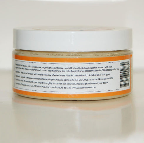 Zakia's Morocco 8 Oz Argan Shea Butter - Orange Blossom