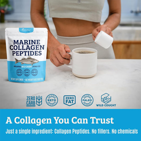 Dr. Matthew Marine Collagen Peptides Powder, Hydrolyzed Wild Caught Fish Protein, Hair & Beauty Supplements