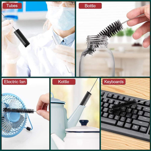 Long Straw Brush, Nylon Pipe Tube Cleaner Set of 10 with 8.2-inch Length and 10 Different Diameters