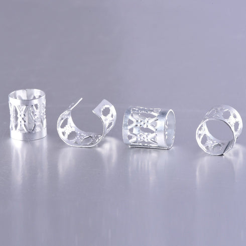 Mudder 50 Pieces Aluminum Dread Locks Adjustable Metal Cuffs Dreadlocks Beads for Braiding Hair Decorations