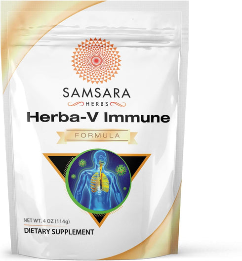 Samsara Herbs Herba-V Immune (4oz/114g) - Herbal Support Formula with 18 Powerful