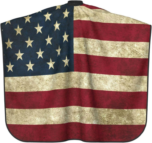 Vintage American Flag Hair Cutting Barber Cape - Hair Salon and Dyeing Styling Cloth for Women/Men
