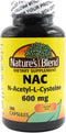 Nature's Blend NAC Supplement N-Acetyl-L-Cysteine 600mg | 100 Capsules for Immune Support