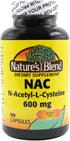 Nature's Blend NAC Supplement N-Acetyl-L-Cysteine 600mg | 100 Capsules for Immune Support