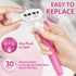 Razors for Women with 2 Non-Slip Handles, 14 Razor Refills, 5 Premium Blades, Disposable Razor with Shower Holder, Pink