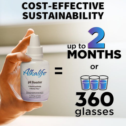 Alkalife pH Booster Drops, 1.25oz - Patented Alkaline Water Booster for Immune Support & Overall Wellness