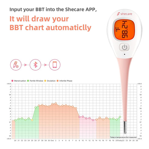 Digital Basal Body Thermometer for Ovulation - Backlight LCD Display, High Precision Oral Thermometer, Works with