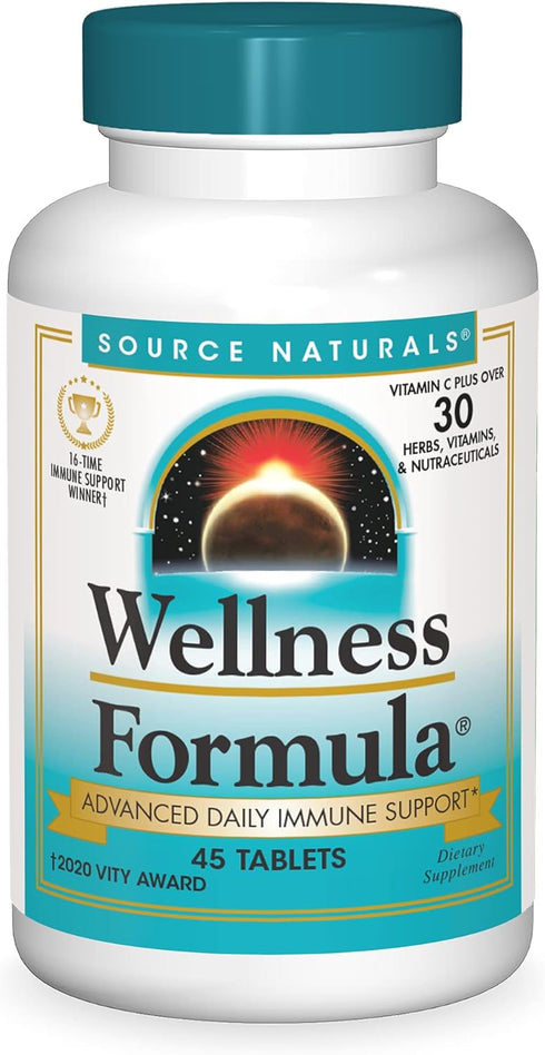 Source Naturals Wellness Formula Bio-Aligned Vitamins & Herbal Defense - 45 Tablets, Immune System Support