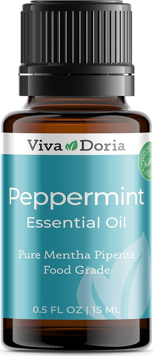 Viva Doria 100% Pure Northwest Peppermint Essential Oil, Undiluted, Food Grade, 15 mL (0.5 Fl Oz)
