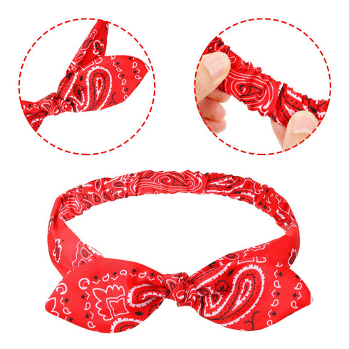 Hicarer 8 Pcs Retro Print Bandana Headbands - Paisley Print Headwraps for Women, Knot Headbands