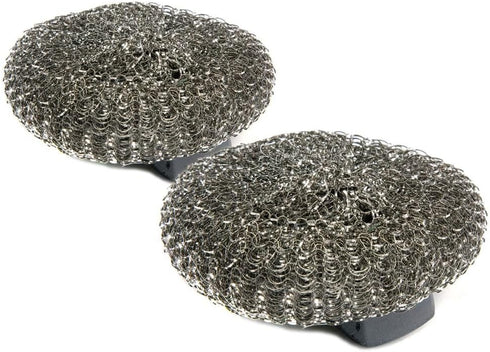 3 Packs of 2 Dishmatic Steel Scourer Refill Heads for Cleaning BBQ's, Hot Plates, Steel Pots & Pans (6 Total)