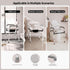SeatYuPro Commode Adjustable Medical Bedside Chair with Padded Backrest, Drop Arm Support, Height Adjustable White