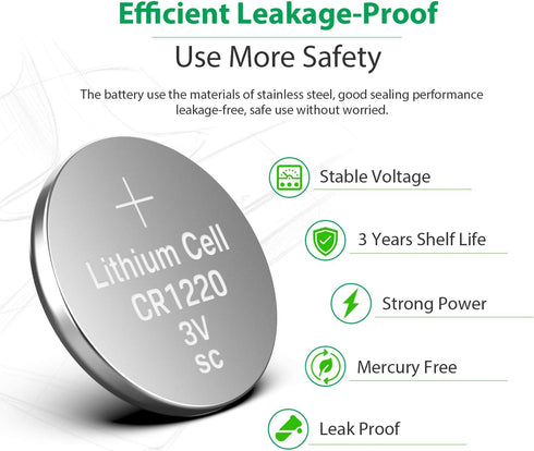 LiCB 10 Pack CR1220 3V Lithium Batteries